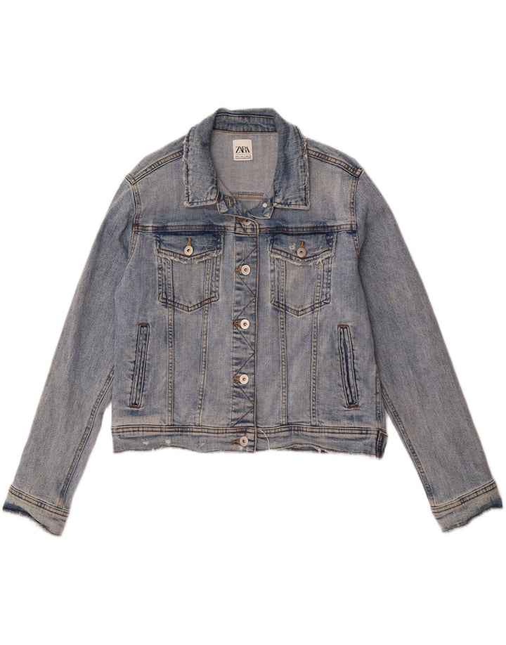 ZARA Womens Denim Jacket UK 16 Large Blue Vintage Zara and Second-Hand Zara from Messina Hembry 