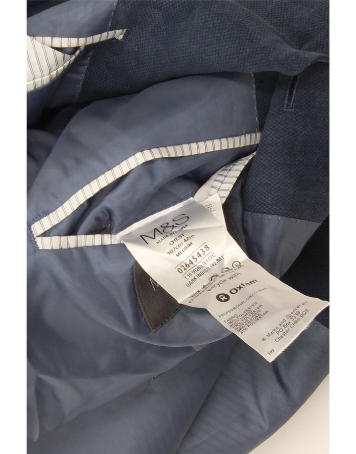 Marks & Spencer Herre 2-knaps blazerjakke UK 38 Medium Blue Polyester
