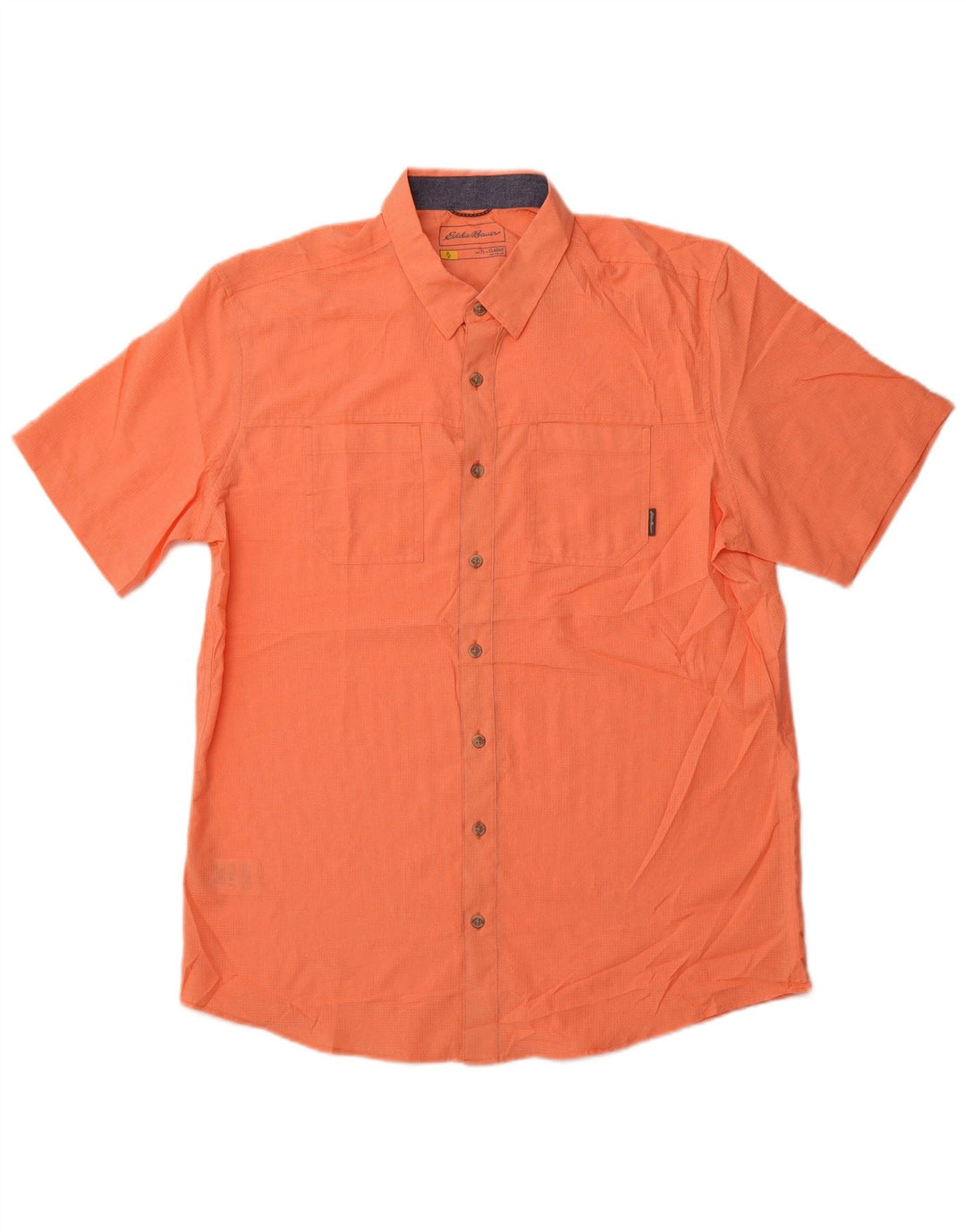 EDDIE BAUER Herre Klassisk Klassisk Kortærmet Skjorte Stor Orange