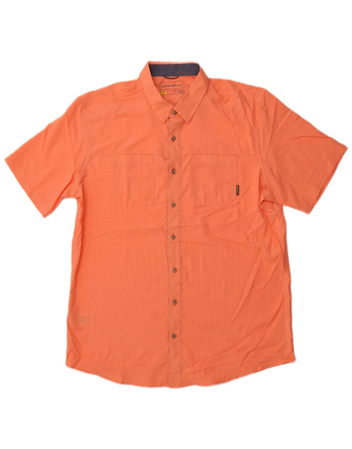 EDDIE BAUER Herre Klassisk Klassisk Kortærmet Skjorte Stor Orange