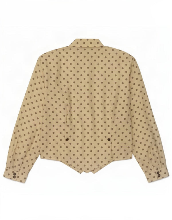 Swish Dame Oversized Shirt Bluse UK 10 Small Yellow Polka Dot Polyester