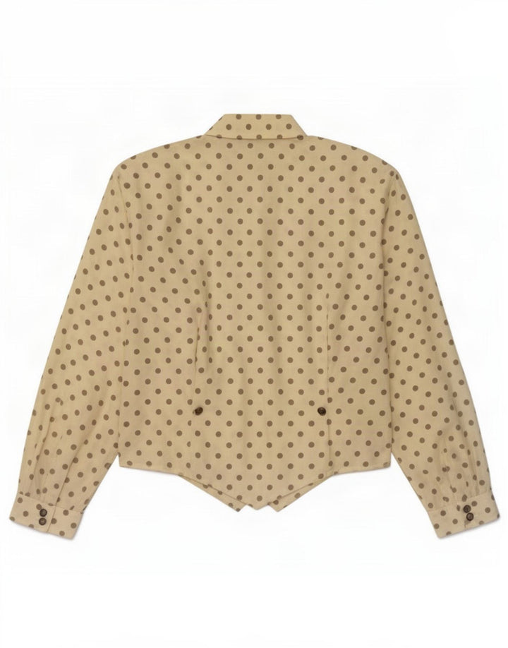 Swish Dame Oversized Shirt Bluse UK 10 Small Yellow Polka Dot Polyester