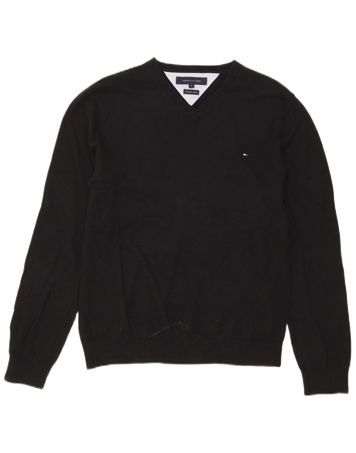 Tommy Hilfiger Herre V-hals sweater Medium Sort Bomuld