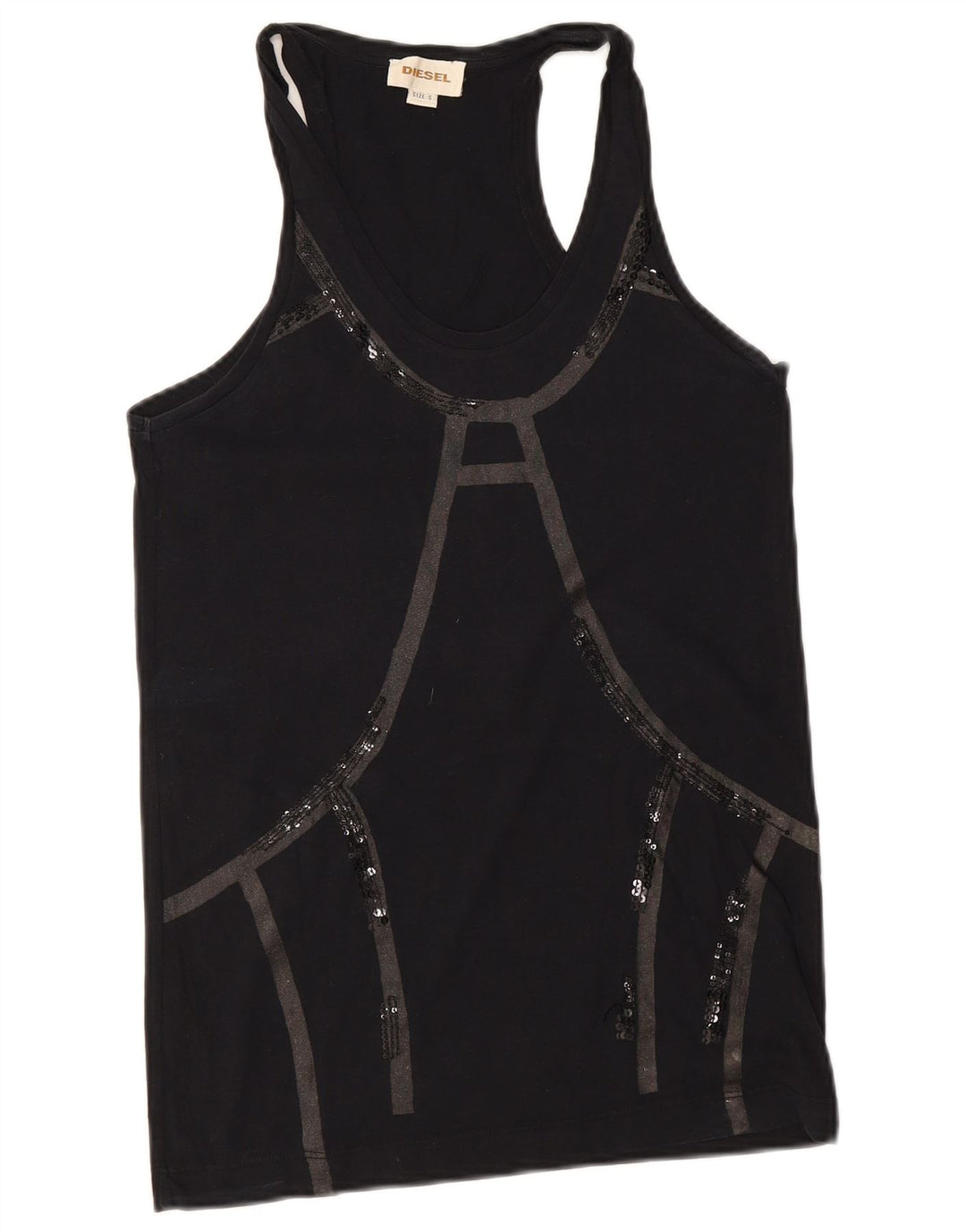 Diesel Damevest Top UK 10 Lille Sort
