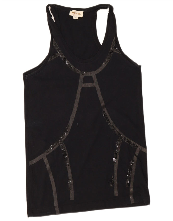 Diesel Damevest Top UK 10 Lille Sort