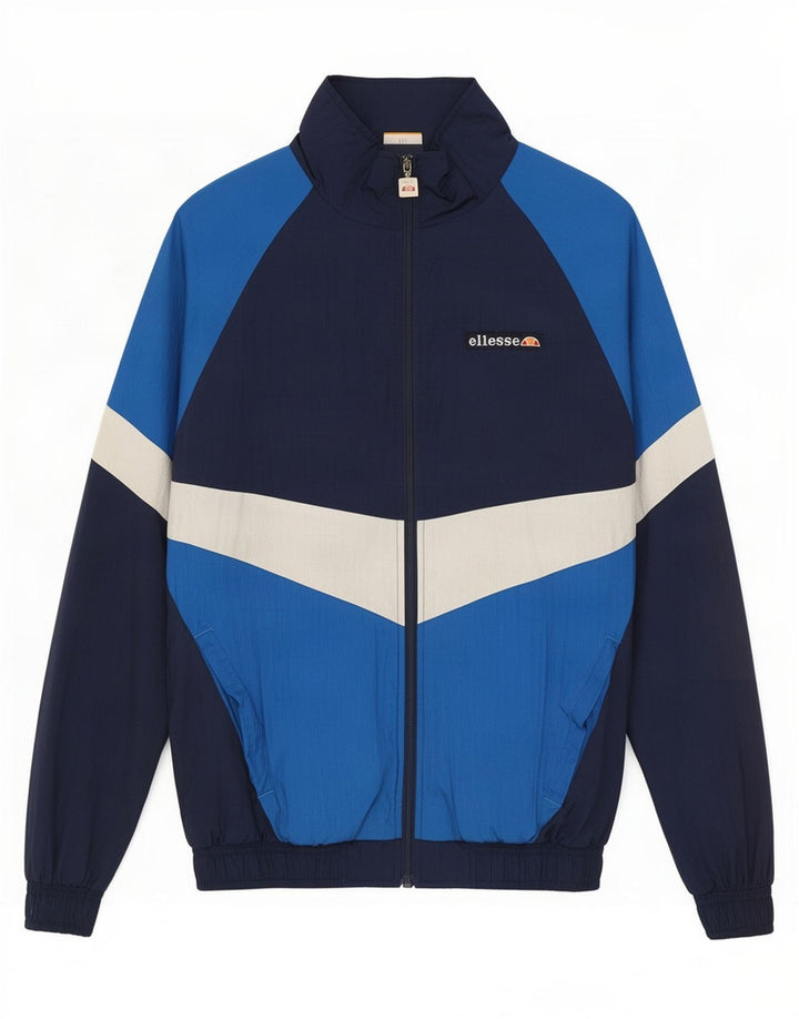 Ellesse Herre træningsdragt Top jakke Small Navy Blue Colourblock Polyester