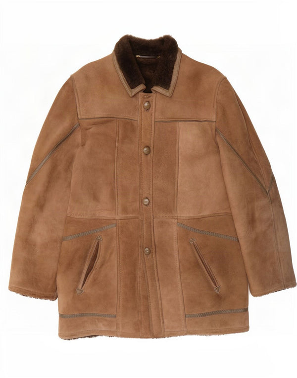Vintage Herre Shearling Jacket IT 48 Medium Brun