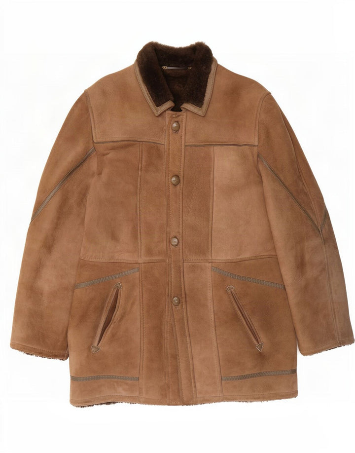 Vintage Herre Shearling Jacket IT 48 Medium Brun