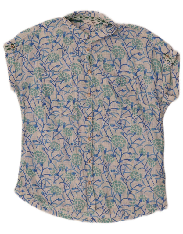 White Stuff Kortærmet Dameskjorte UK 12 Medium Floral Bomuld
