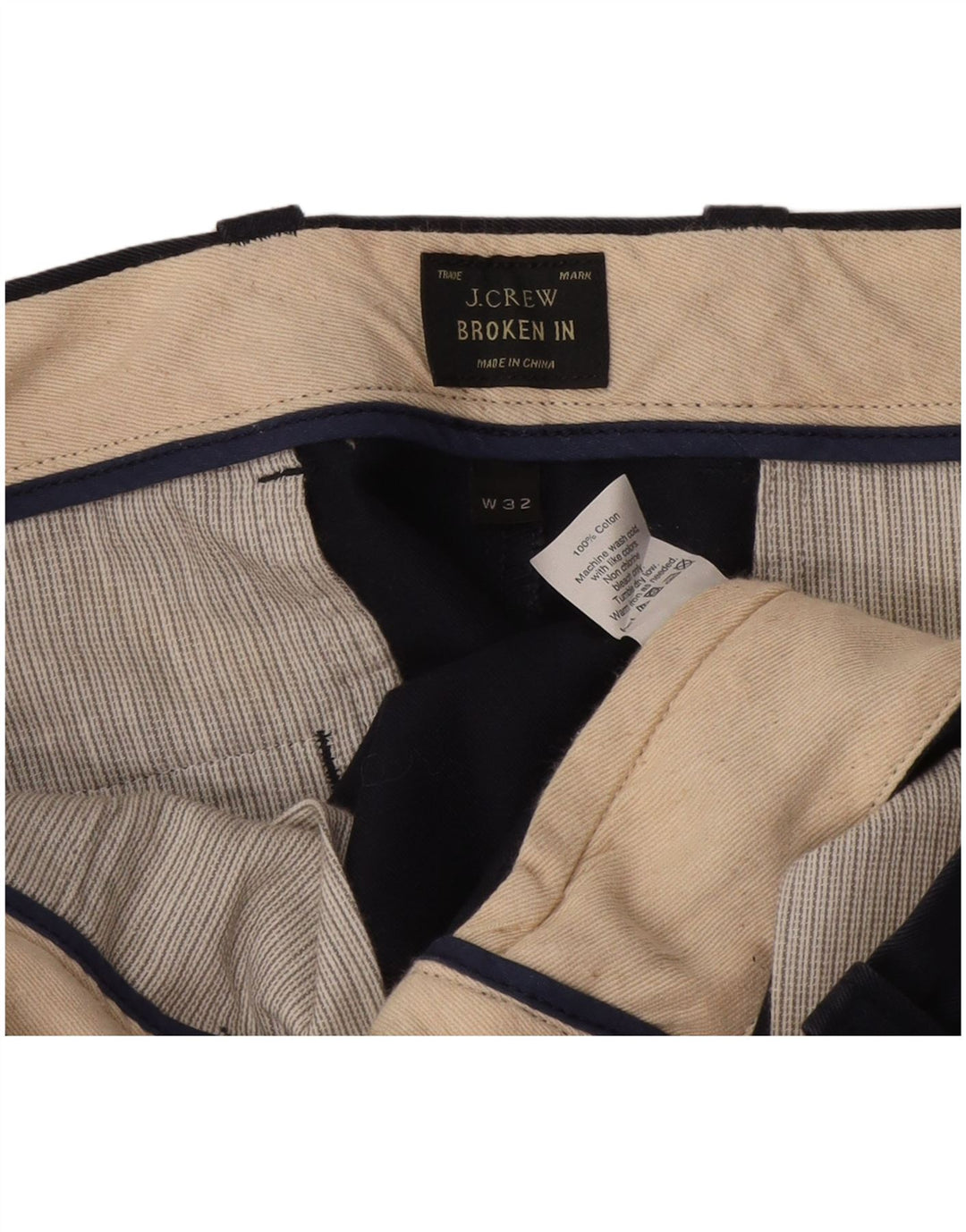 J. Crew Herre Broken In Chino Shorts W32 Medium Navy Blue Bomuld