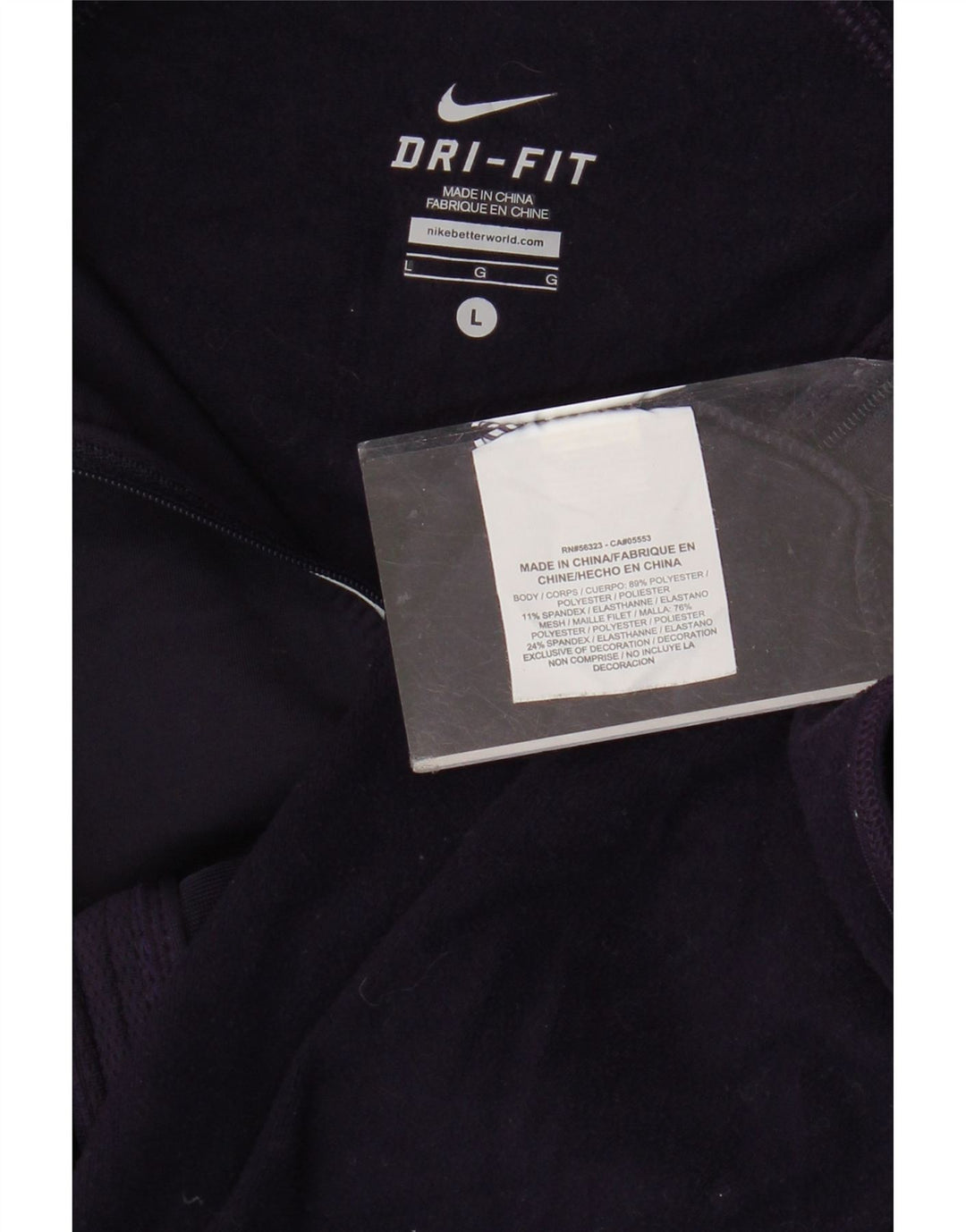 NIKE Dri Fit træningsdragt topjakke UK 14 Stor lilla polyester