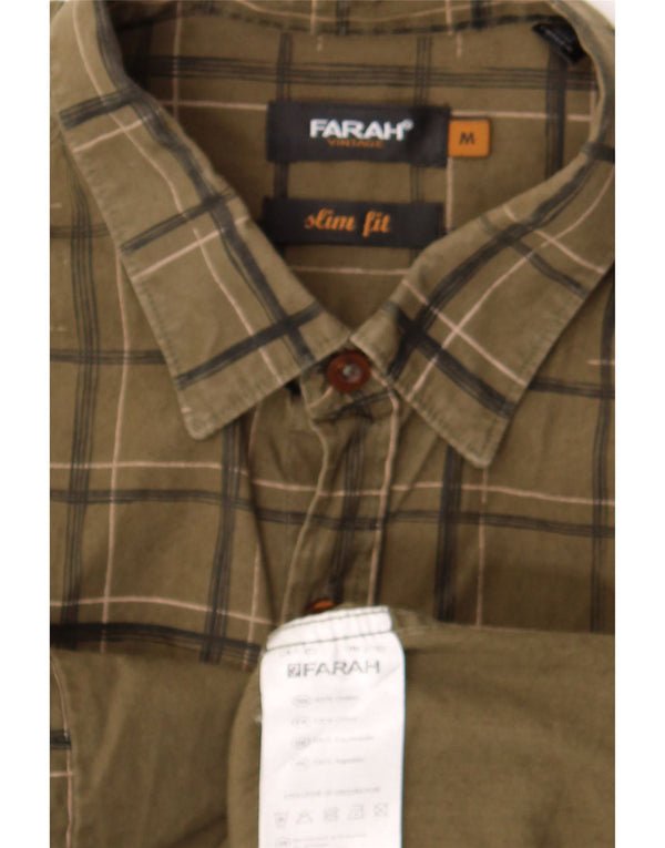 Farah Herre Slim Fit Flanellskjorte Medium Grøn Ternet Bomuld