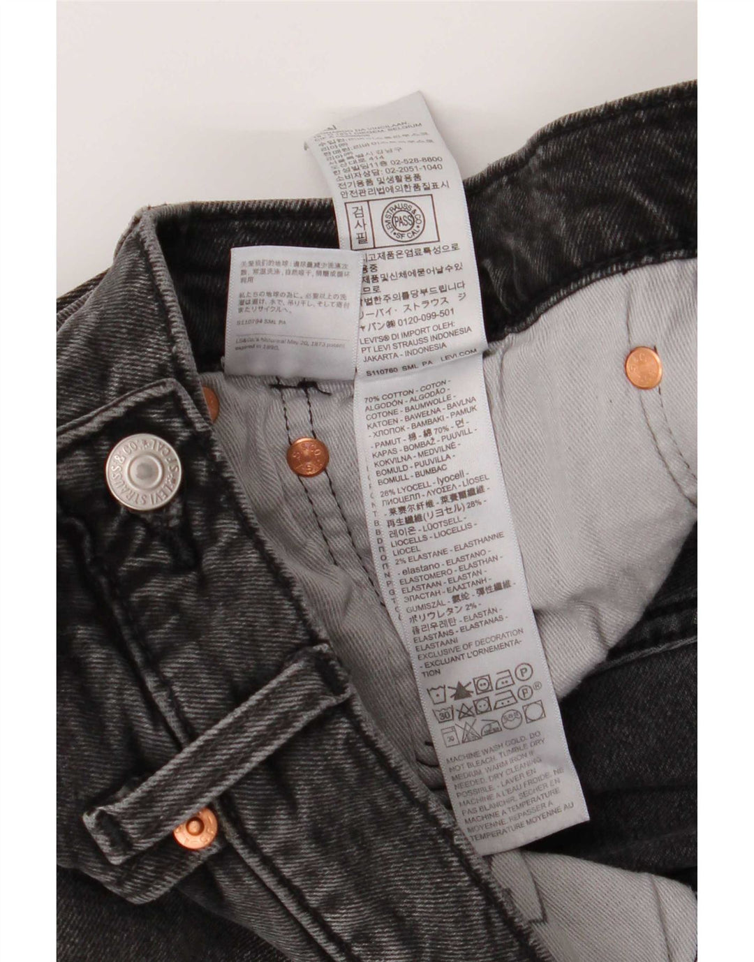Levi's Herre 514 Straight Jeans W34 L30 Grå Bomuld