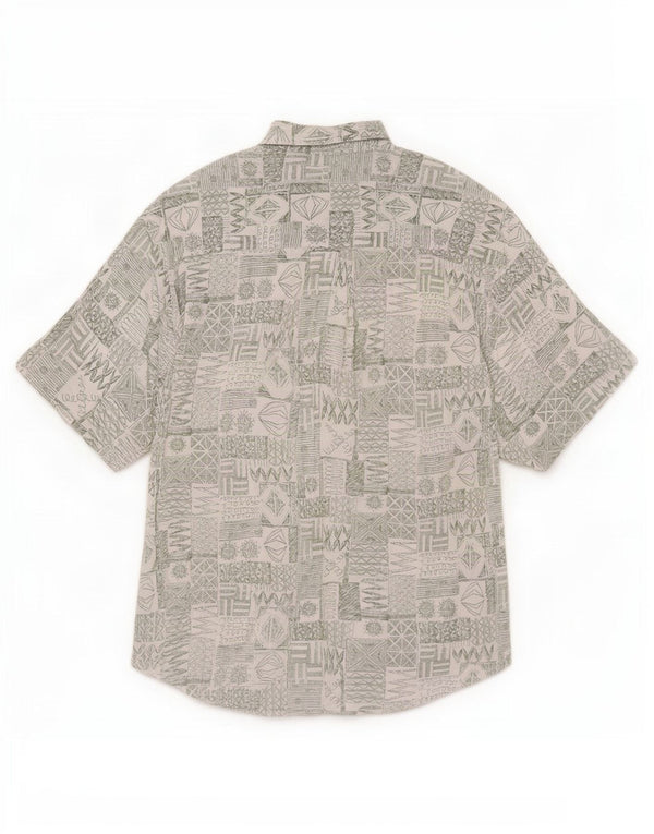 Club D'Amingo Mens Short Sleeve Shirt Size 41/42 Large Green Patchwork