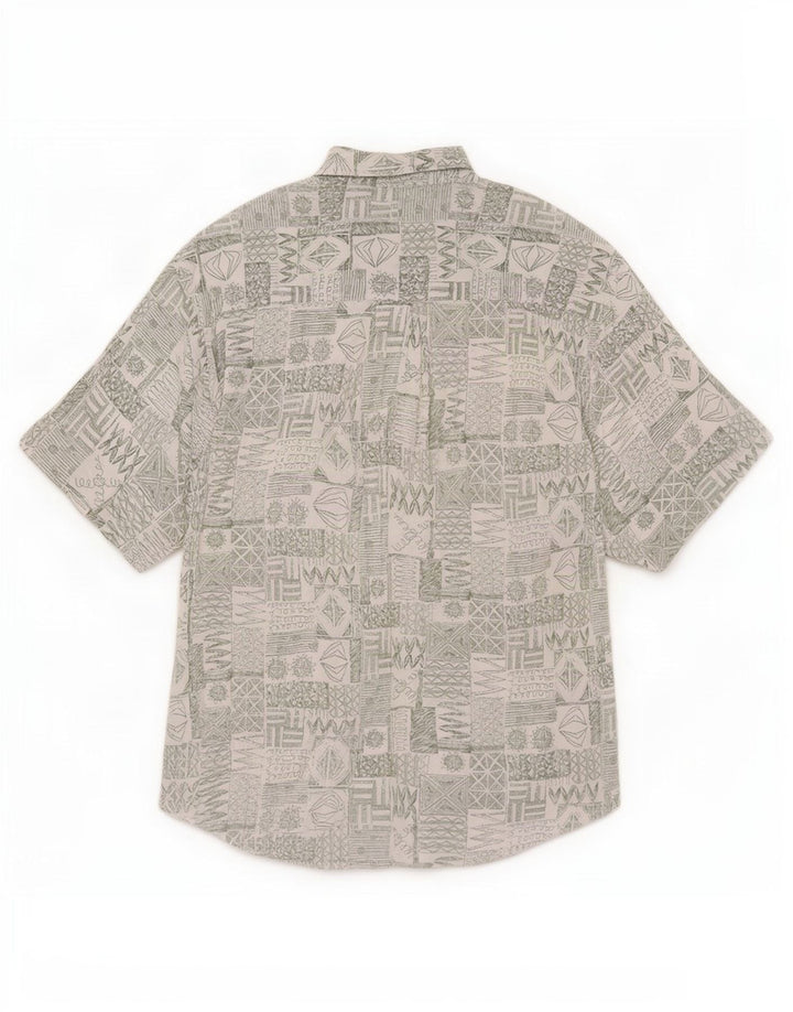 Club D'Amingo Kortærmet Herreskjorte Størrelse 41/42 Stor Grøn Patchwork