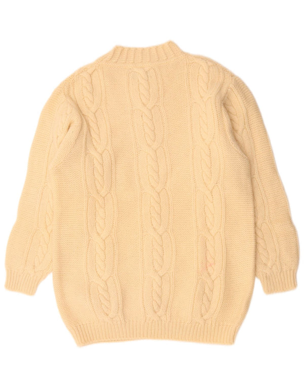 Benetton Dame Turtle Neck Jumper Sweater UK 14 Large Off White Uld