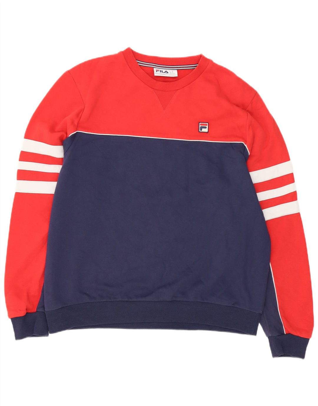 Fila Herre Sweatshirt Jumper XL Rød Colourblock Bomuld