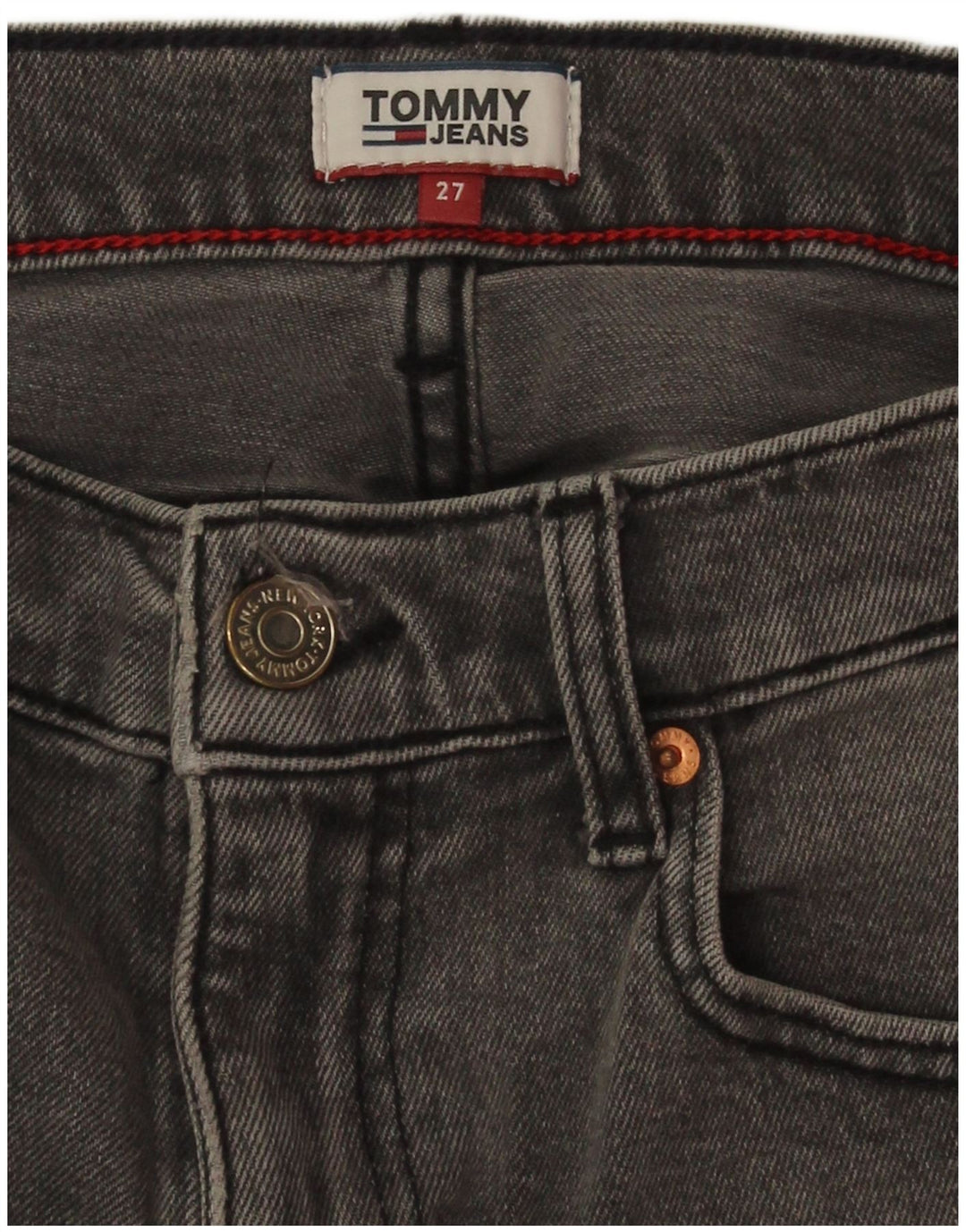 Tommy Hilfiger Dame Denim Shorts W27 Små Grå Bomuld