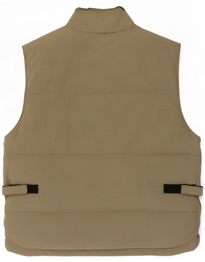 Aspesi Herre Polstret Gilet UK 38 Medium Khaki Nylon