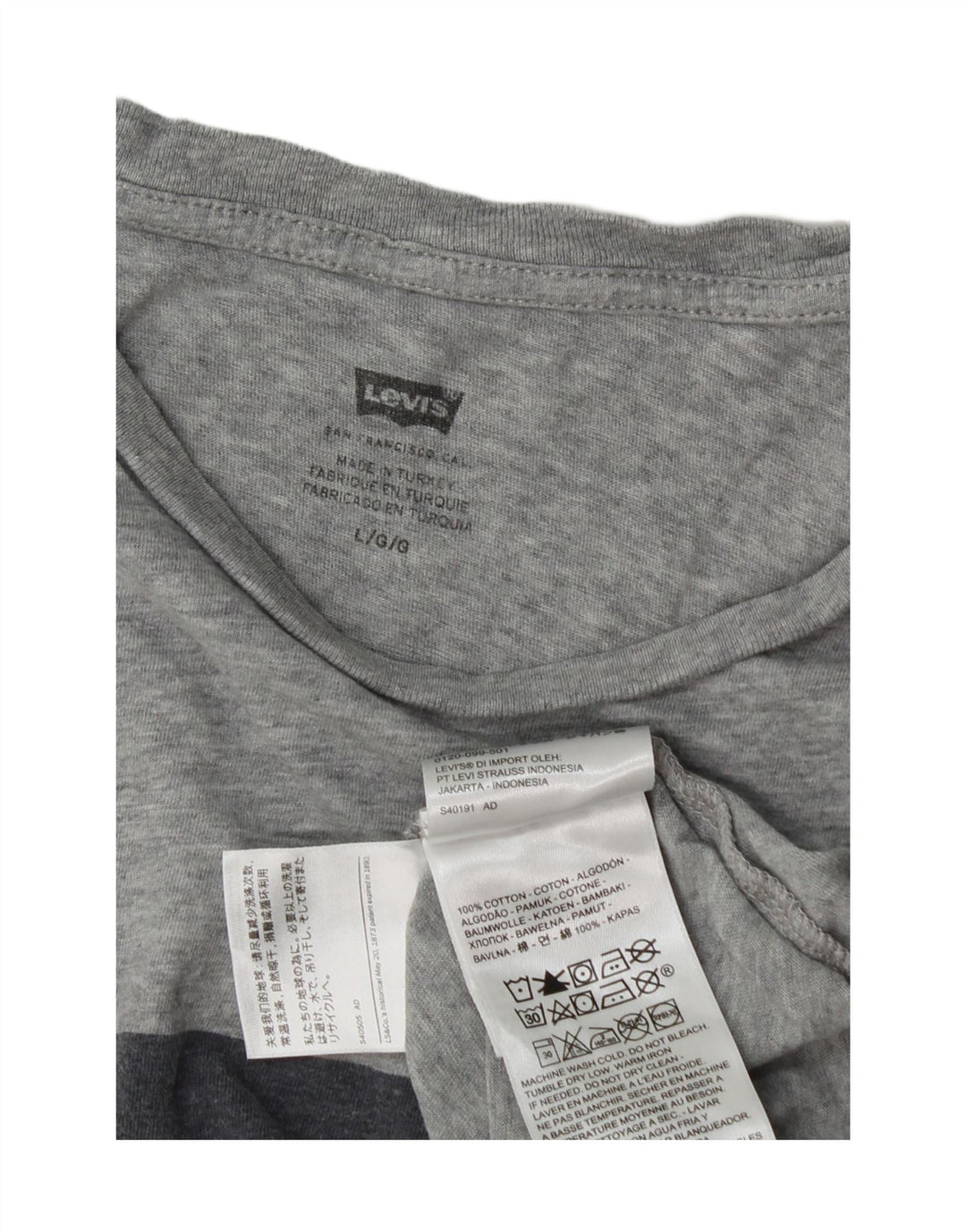Levi's Herre grafisk T-shirt Top Stor grå flækket bomuld
