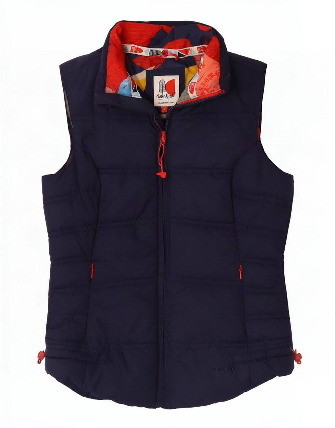 Weird Fish Womens Polstret Gilet UK 8 Small Navy Blue Polyester