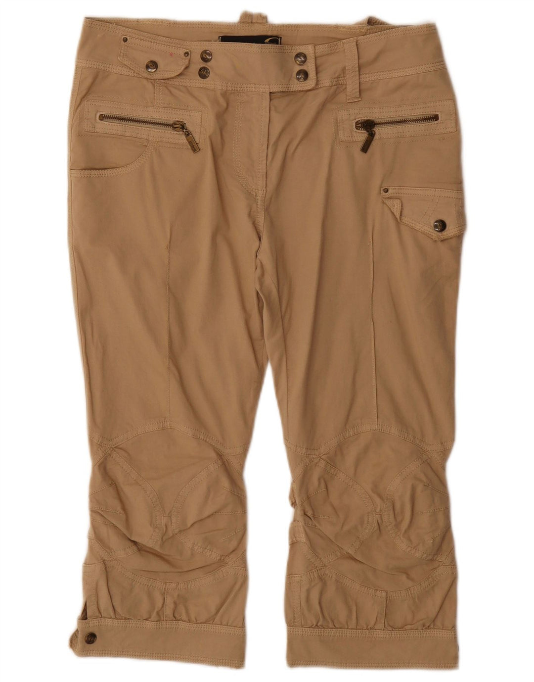 JUST CAVALLI Dame Cargo Capri Bukser IT 44 Medium W30 Beige Bomuld