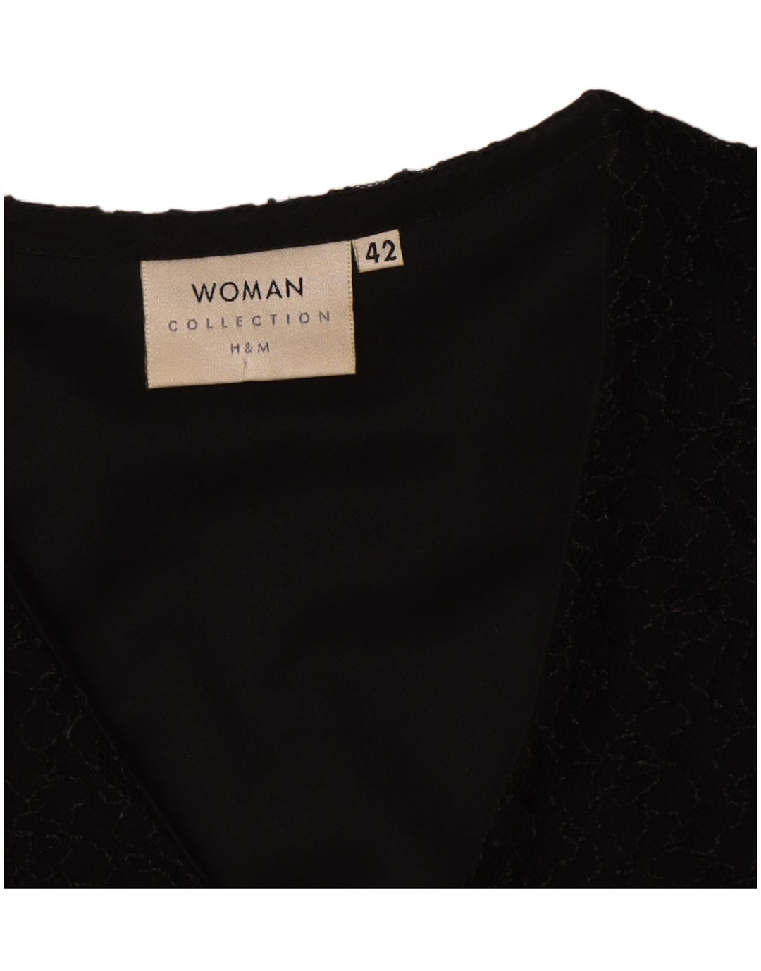 H&M skjortebluse til kvinder IT 42 Medium Black Floral Nylon