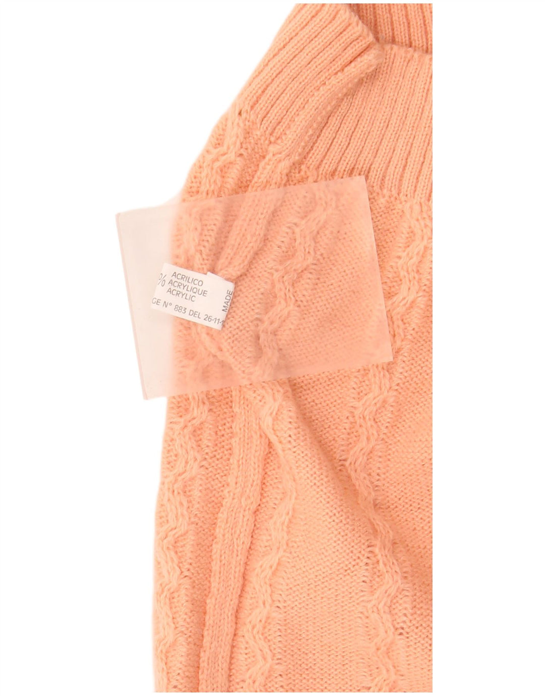 Vintage dame sweater med rund hals DK 16 Stor pink uld