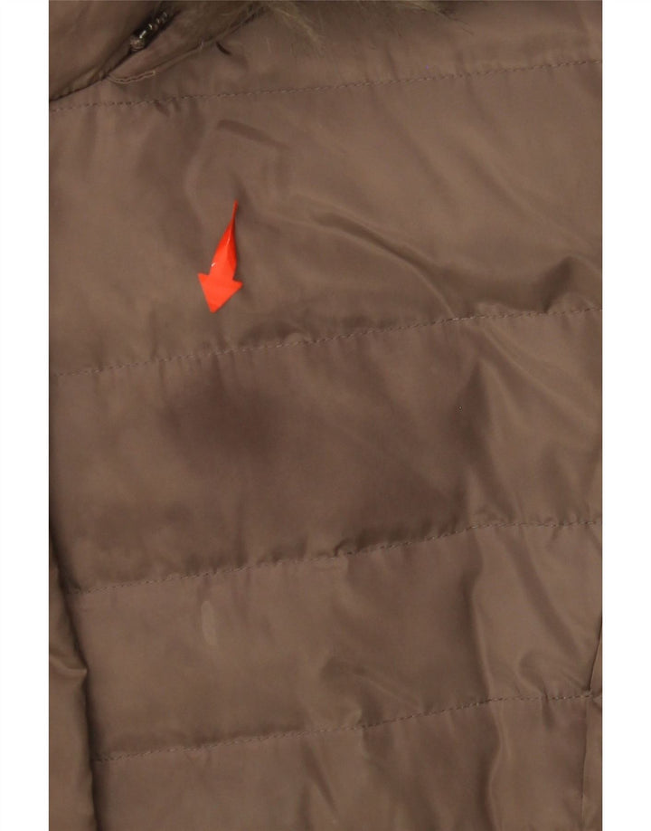 ARMANI JEANS Polstret hættejakke til kvinder IT 40 Lille brun polyester