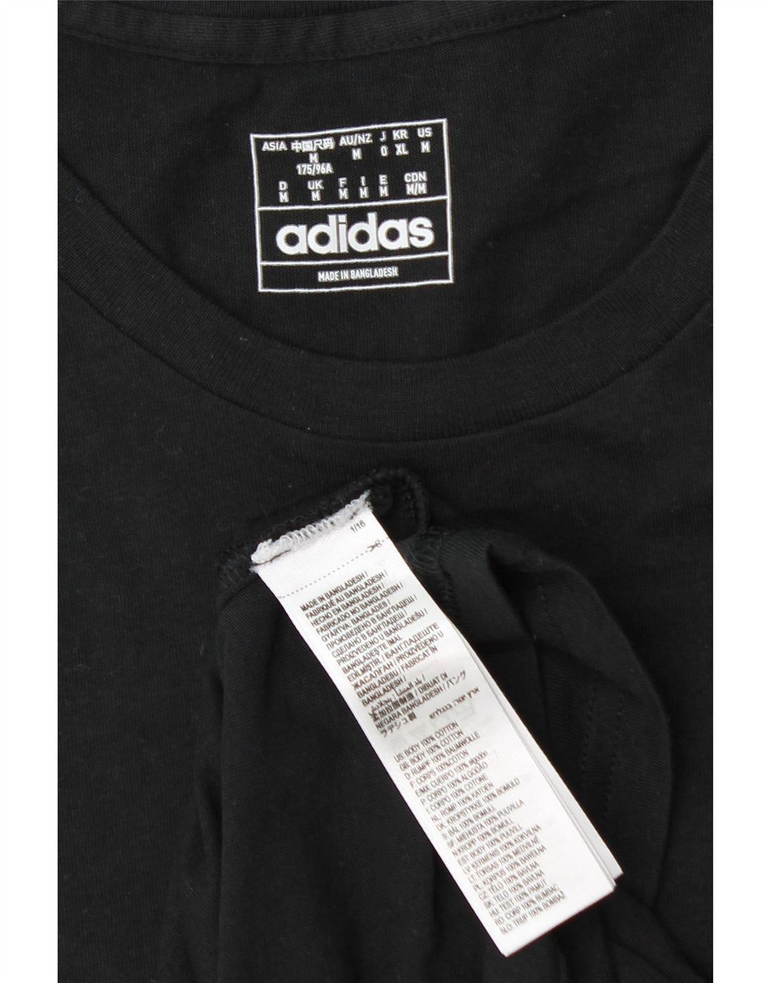 Adidas Herre T-Shirt Top Medium Sort Bomuld