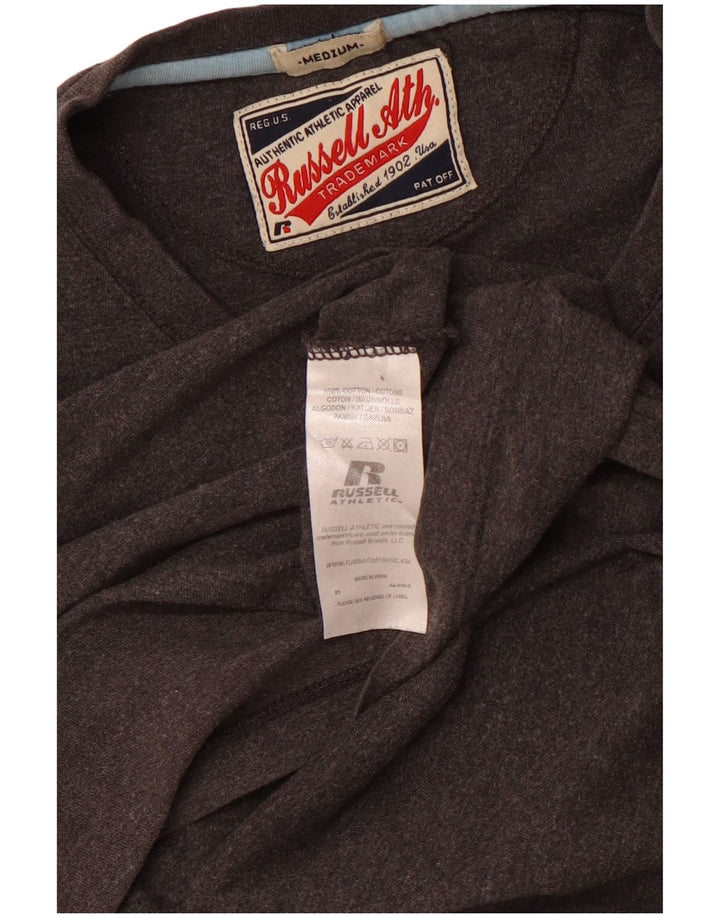 RUSSELL ATHLETIC Herre grafisk T-shirt top mellemgrå bomuld