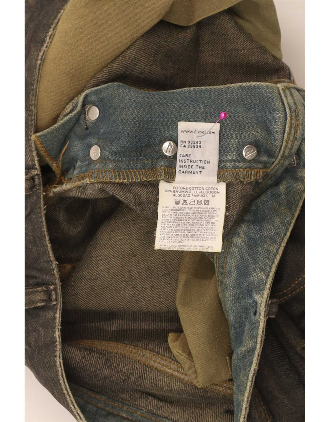 Diesel Straight Jeans til mænd W31 L36 Khaki Bomuld