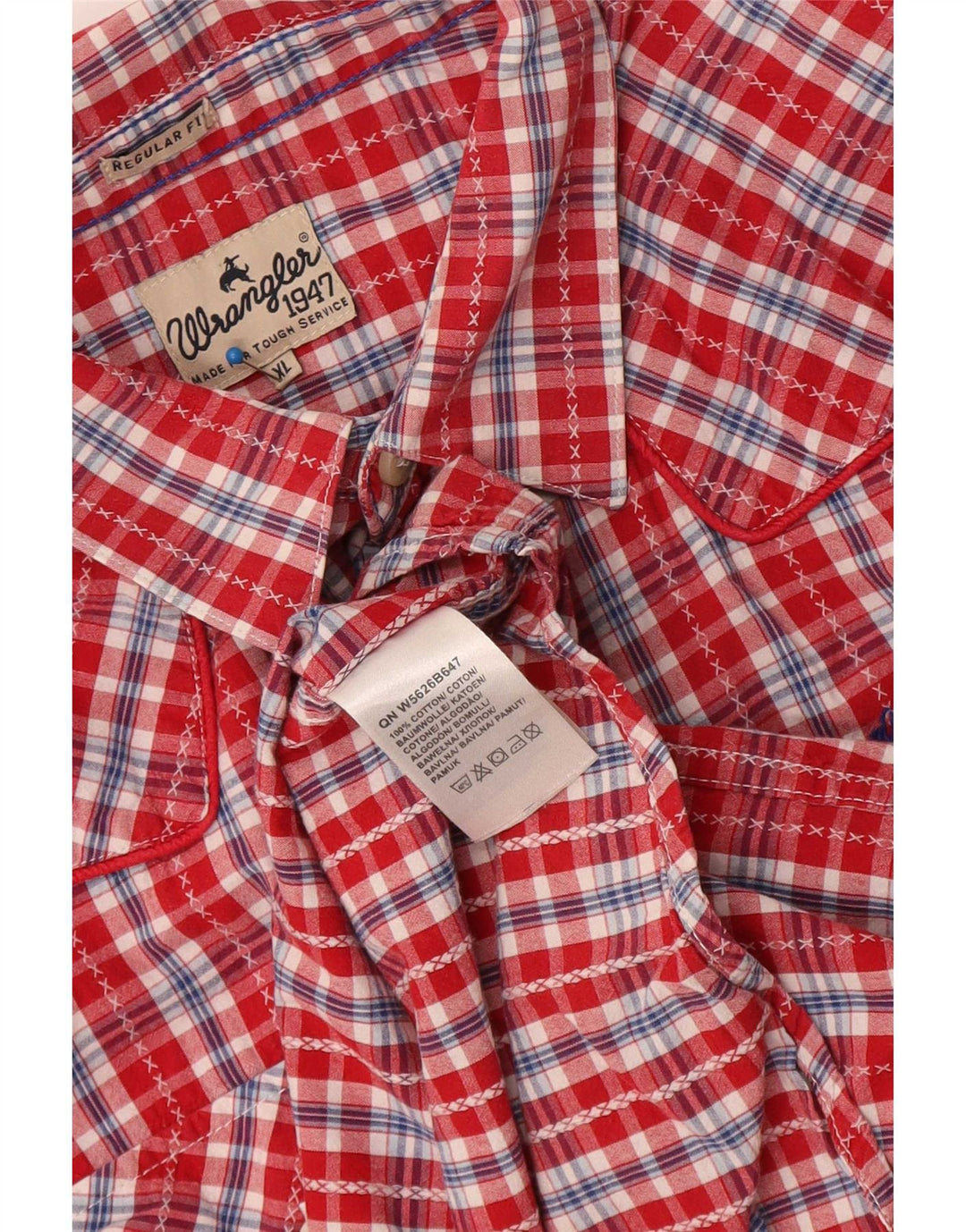 Wrangler herre Regular Fit skjorte XL rød ternet bomuld