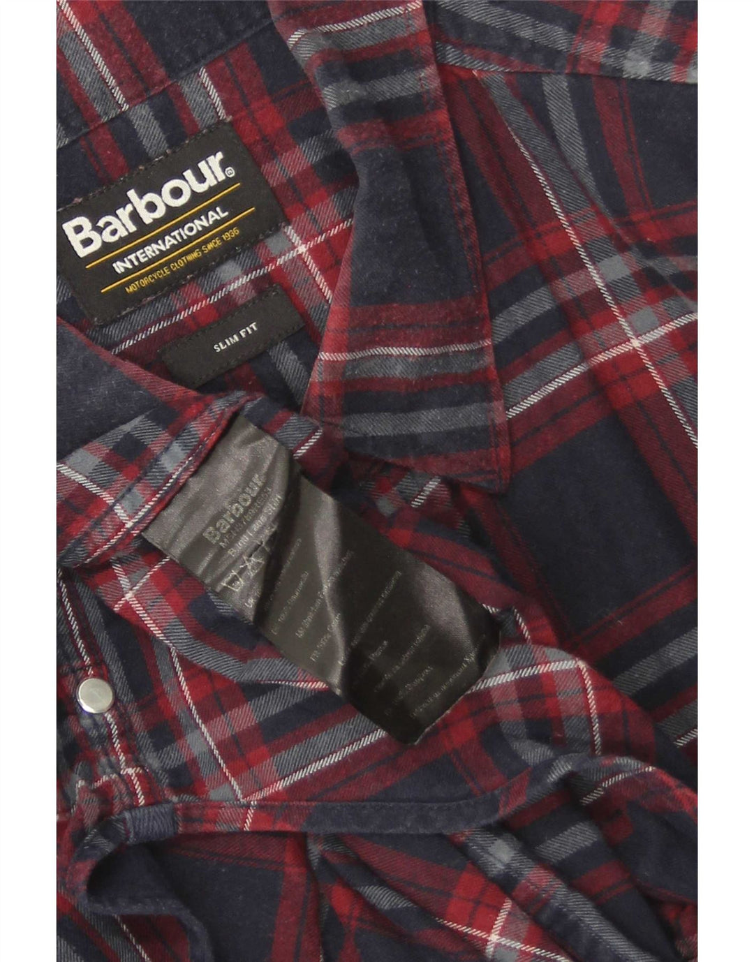 Barbour Herre Slim Fit Flanellskjorte Stor marineblå ternet bomuld