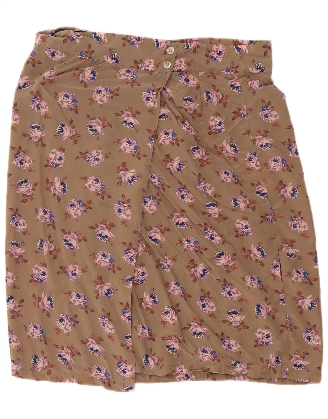 Vintage slå-om nederdel til kvinder W34 Large Beige Floral