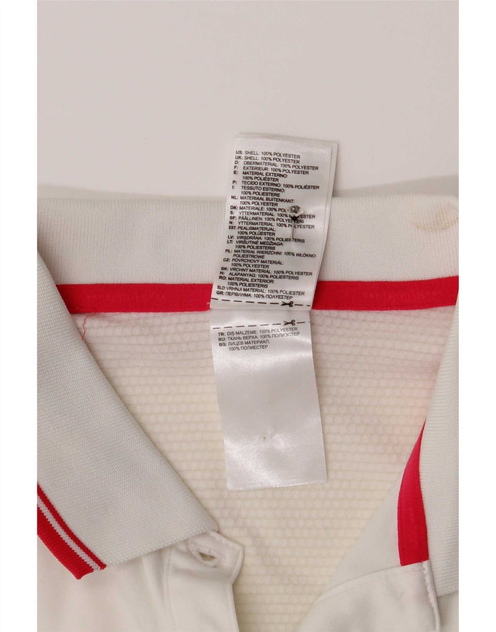 Adidas Dame Polo shirt UK 14 Medium White Colourblock Polyester