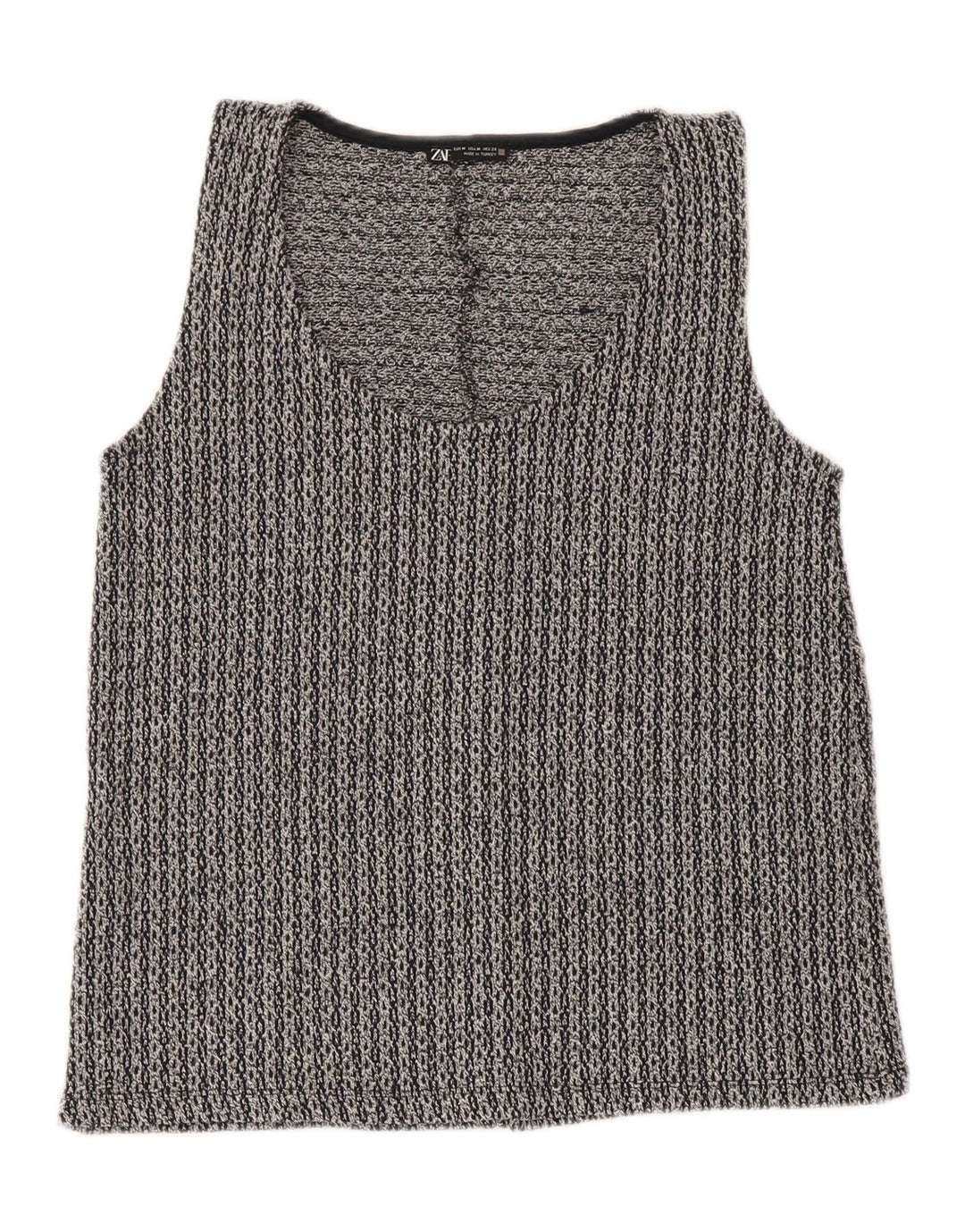Zara Damevest Top UK 12 Medium Grå Polyester