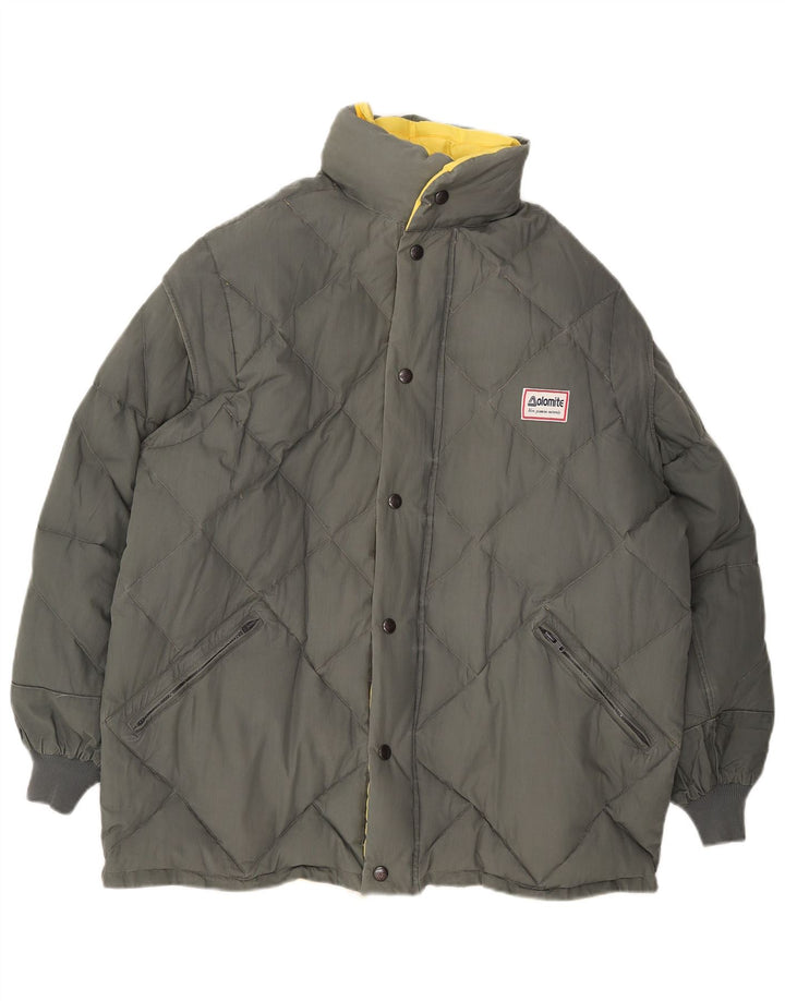 DOLOMITE Herre Hætte Vendbar Polstret Jakke UK 38 Medium Gul