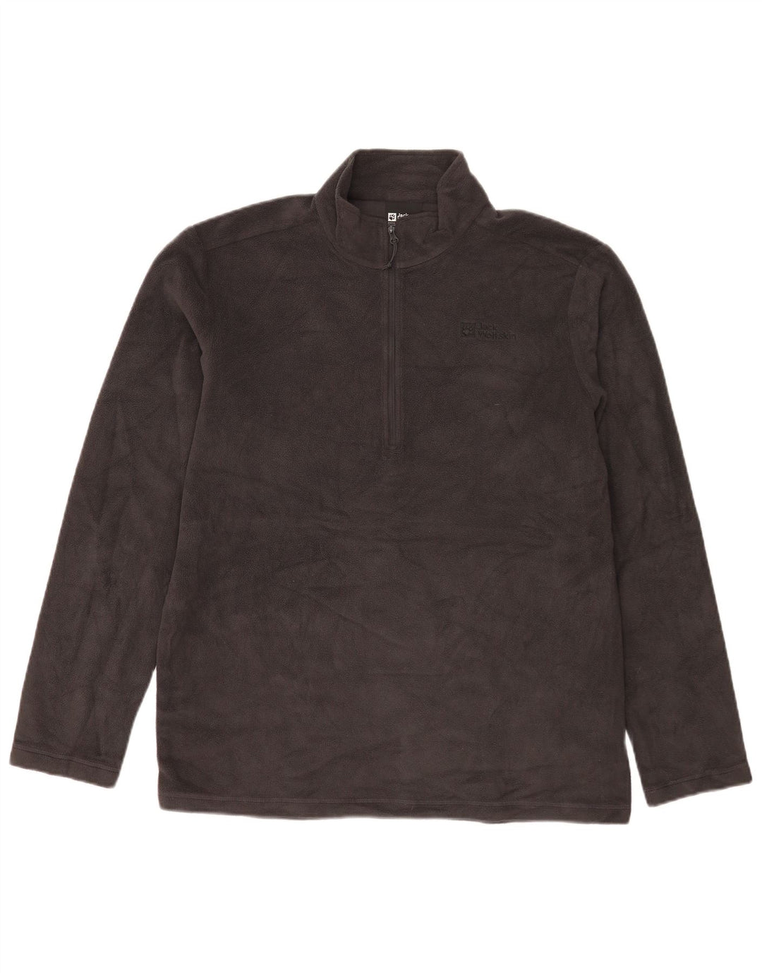 Jack Wolfskin Herre lynlås hals Fleece Jumper UK 42 Stor grå polyester