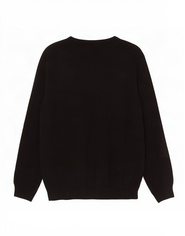 Marks & Spencer Womens V-Neck Jumper Sweater UK 24 4XL Black Acrylic