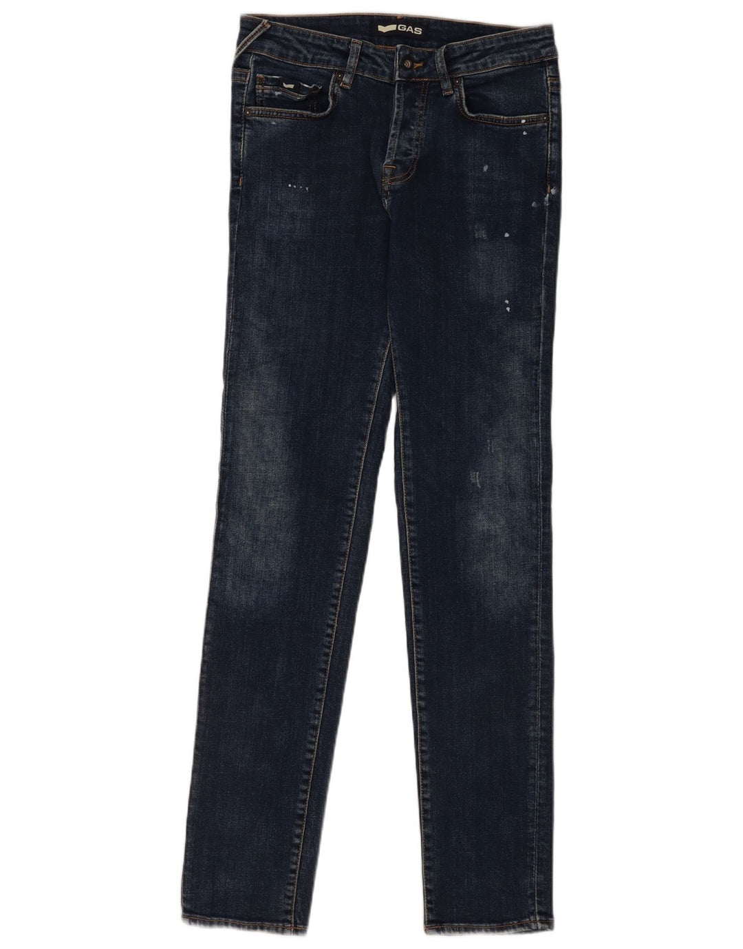 Gas Herre Distressed Slim Jeans W29 L34 Marineblå Bomuld