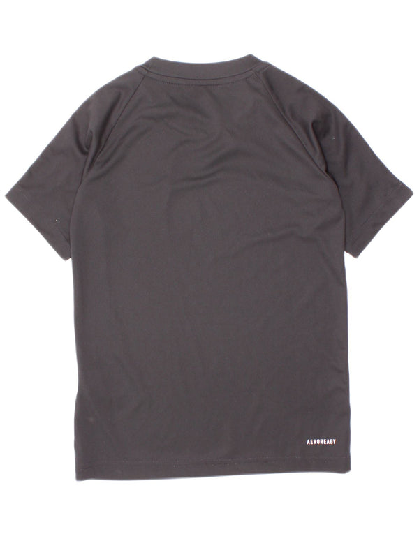 Adidas Boys Aeroready T-Shirt Top 7-8 år Sort Polyester