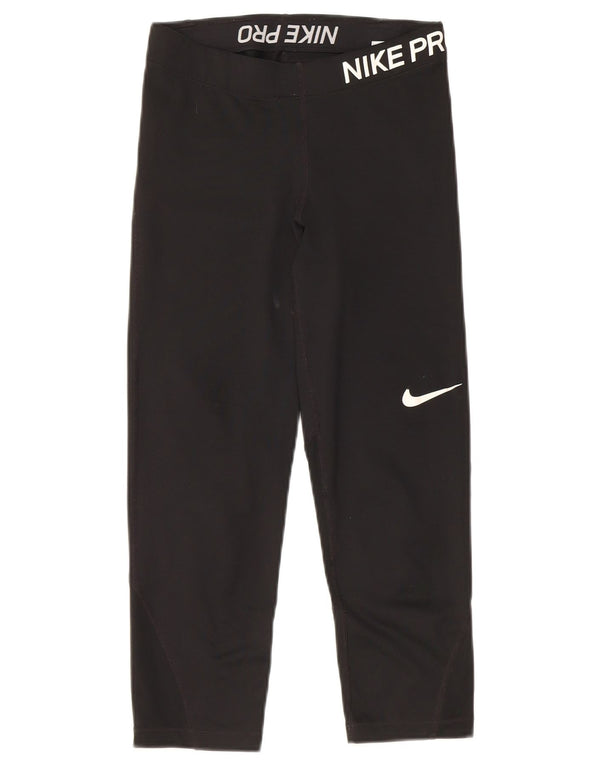Nike Dame Capri Grafiske Leggings UK 8 Small Black Polyester
