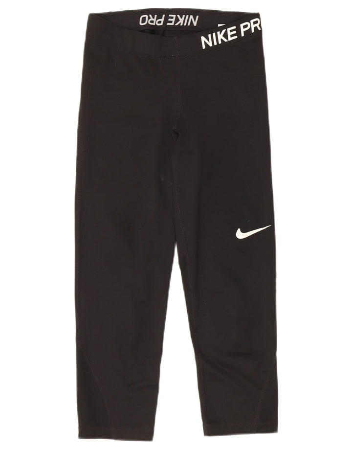 Nike Dame Capri Grafiske Leggings UK 8 Small Black Polyester