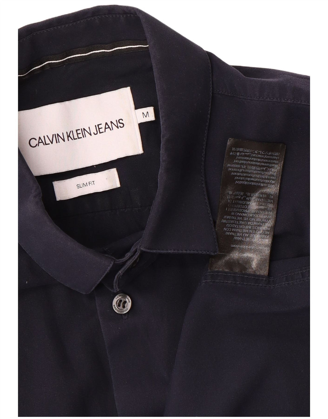 Calvin Klein Jeans Herre Slim Fit skjorte Medium marineblå bomuld