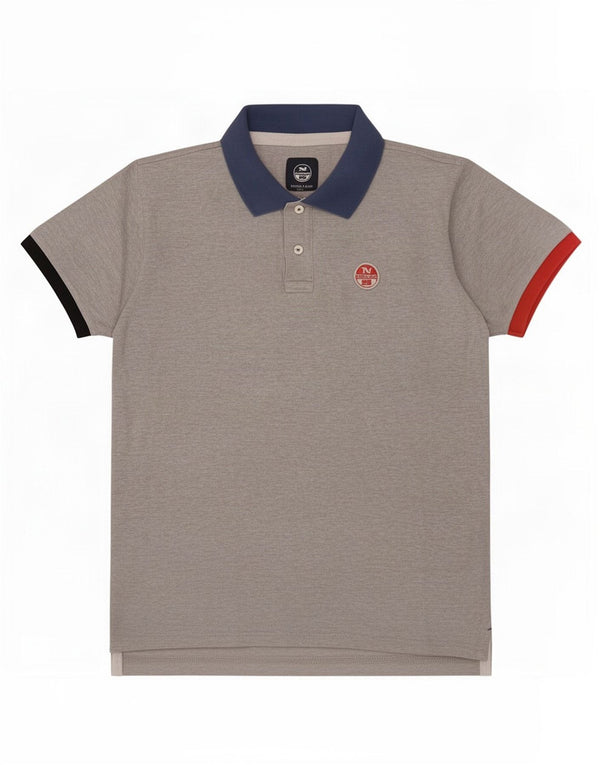 North Sails Herre poloshirt XL Grå Colourblock Bomuld