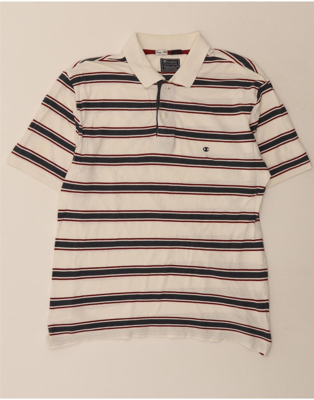 Champion Herre Easy Fit Polo Shirt Stor hvid stribet