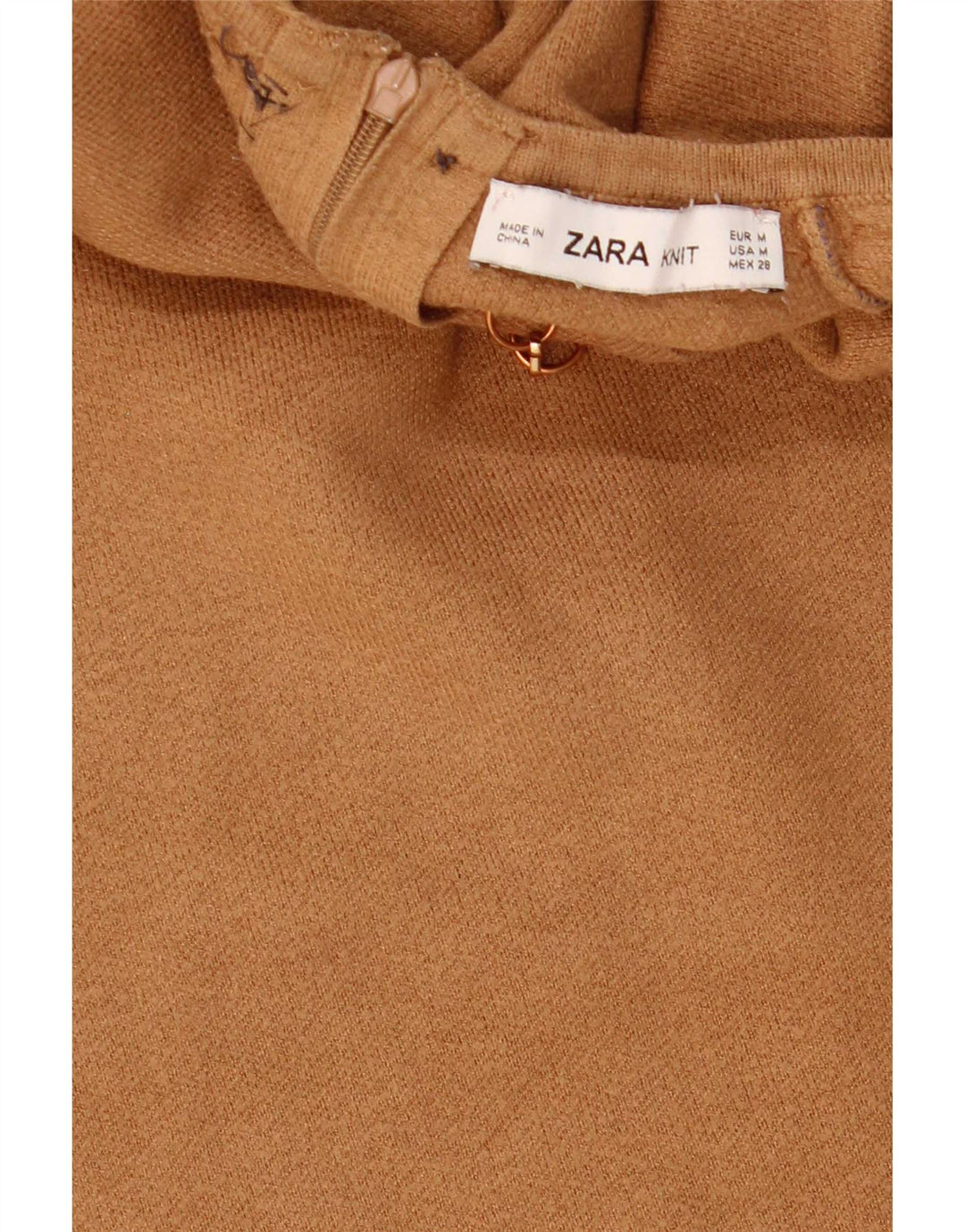 Zara Kortærmet Crop Top UK 12 Medium Brun