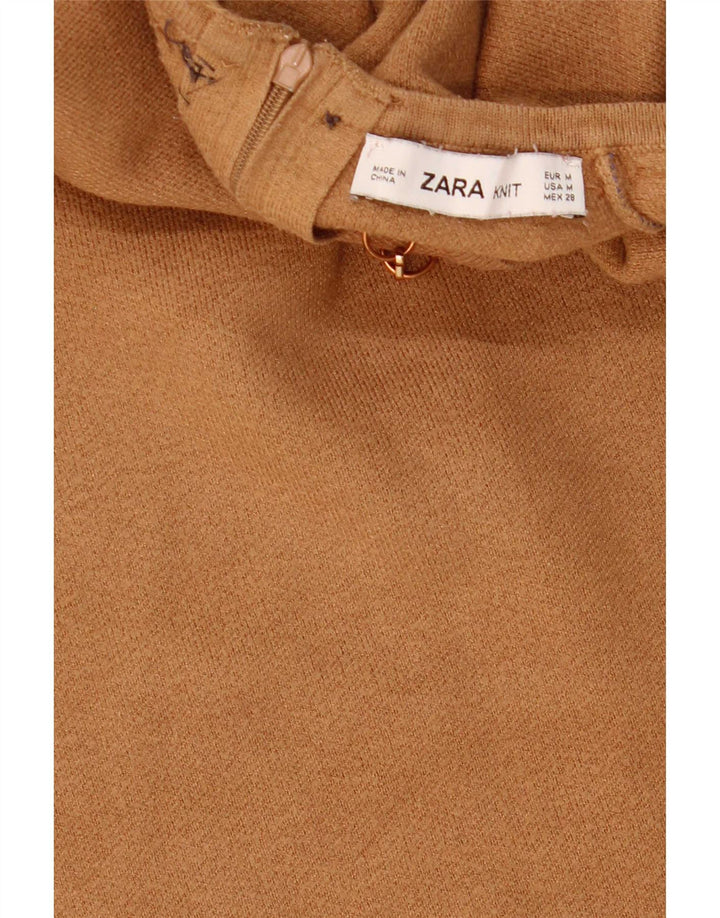 Zara Kortærmet Crop Top UK 12 Medium Brun