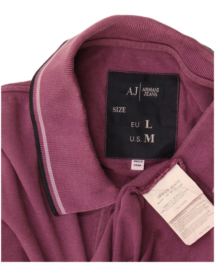 Armani Jeans Poloskjorte til mænd Medium rødbrun bomuld